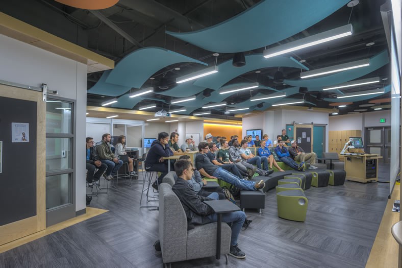 Students entering The Hive at MSU immediately notice a truly unique, collaborative space.